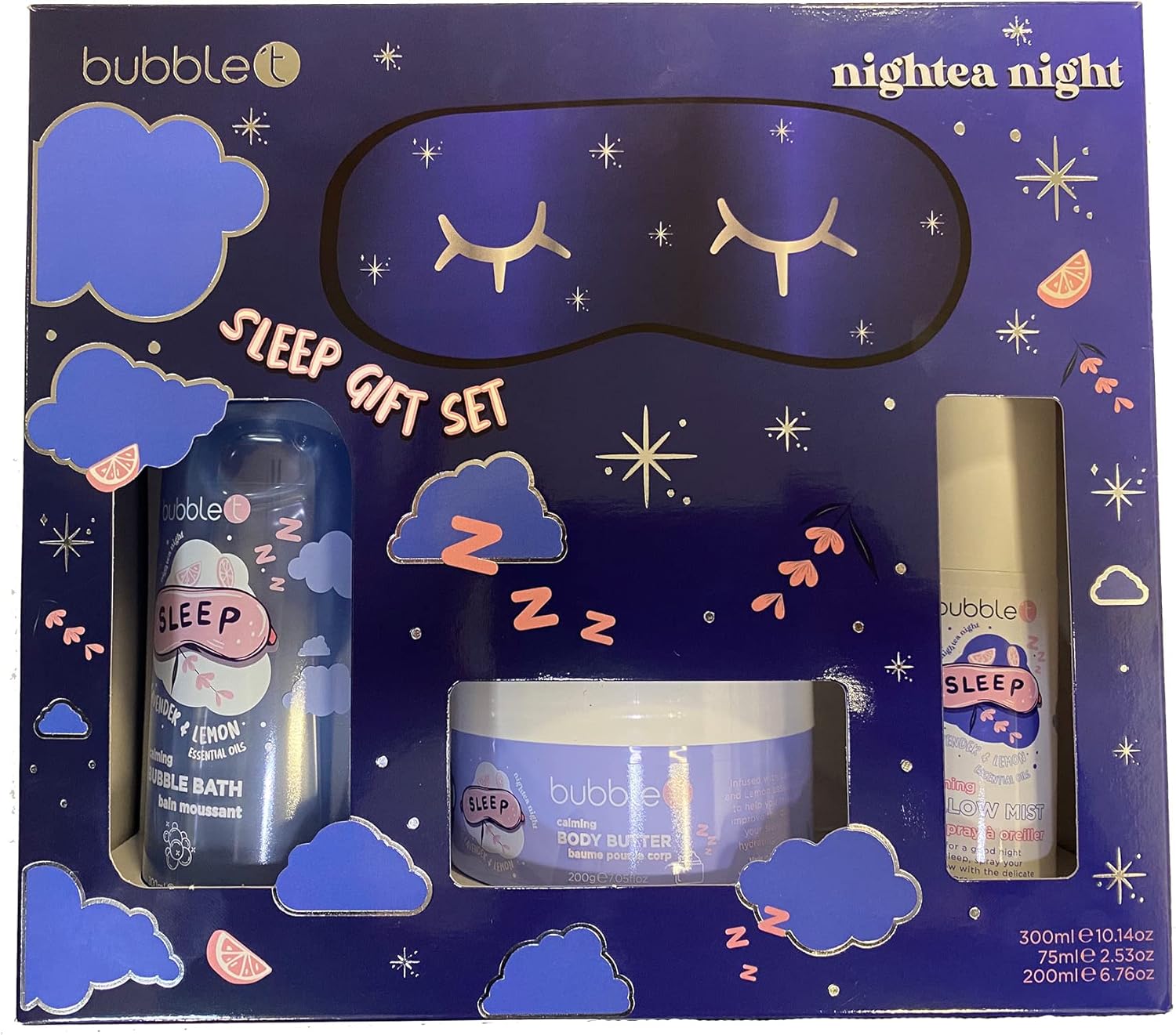 Bubble T Cosmetics Nightea Night Sleep, Contains Bubble Bath, Body