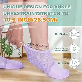 Bulinlulu Diabetic Socks for Women Men-6 Pairs Bamboo Viscose Non Binding Diabetic Ankle Low Cut Sock Size 6-9 9-11White-Large