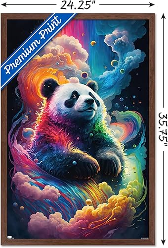 Miniatura 47 de Trends International Wumples - Póster de pared de panda neón cósmico, 22.37 x 34.00 pulgadas, versión premium sin marco
