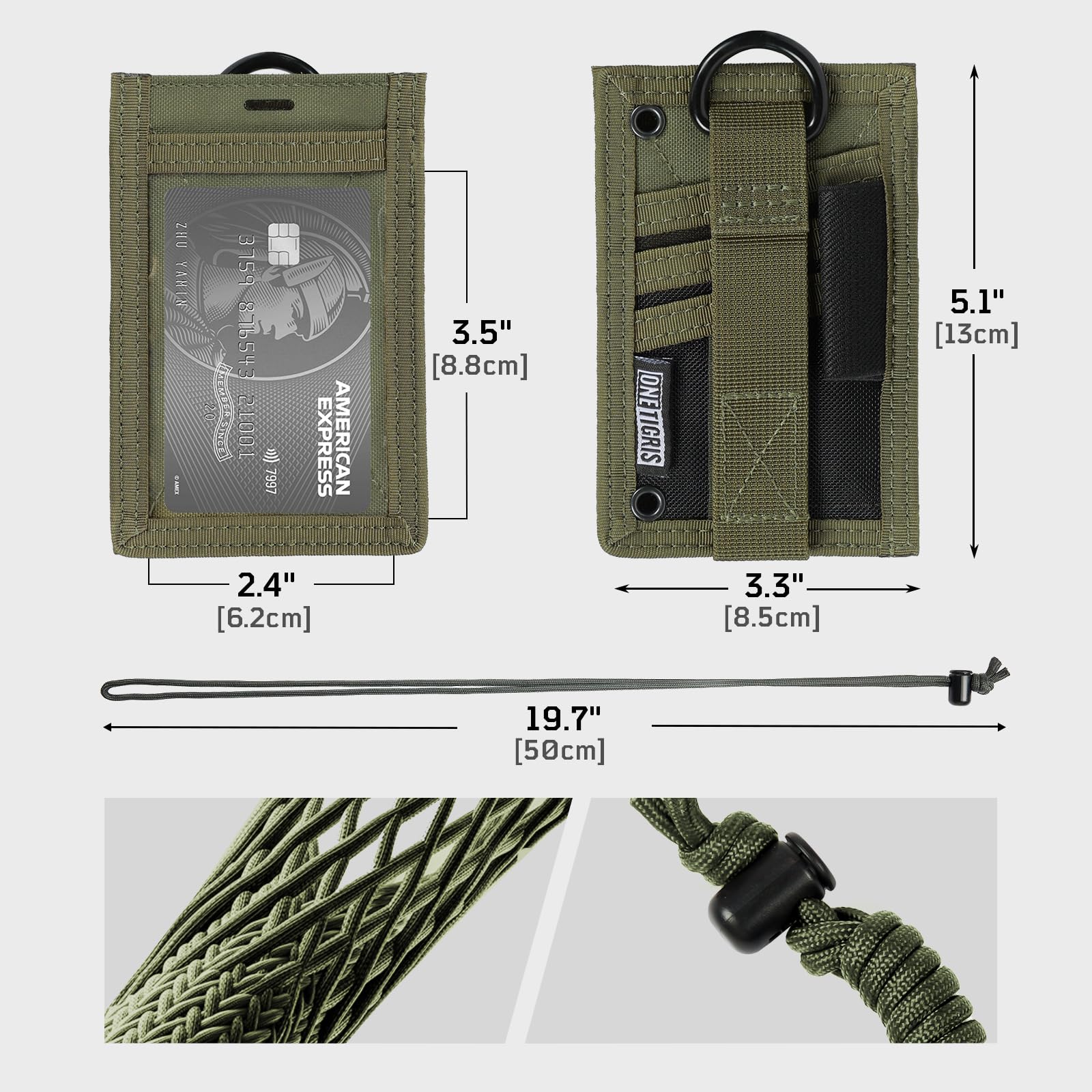 Amazon.com : OneTigris Tactical ID Card Holder Hook & Loop Patch