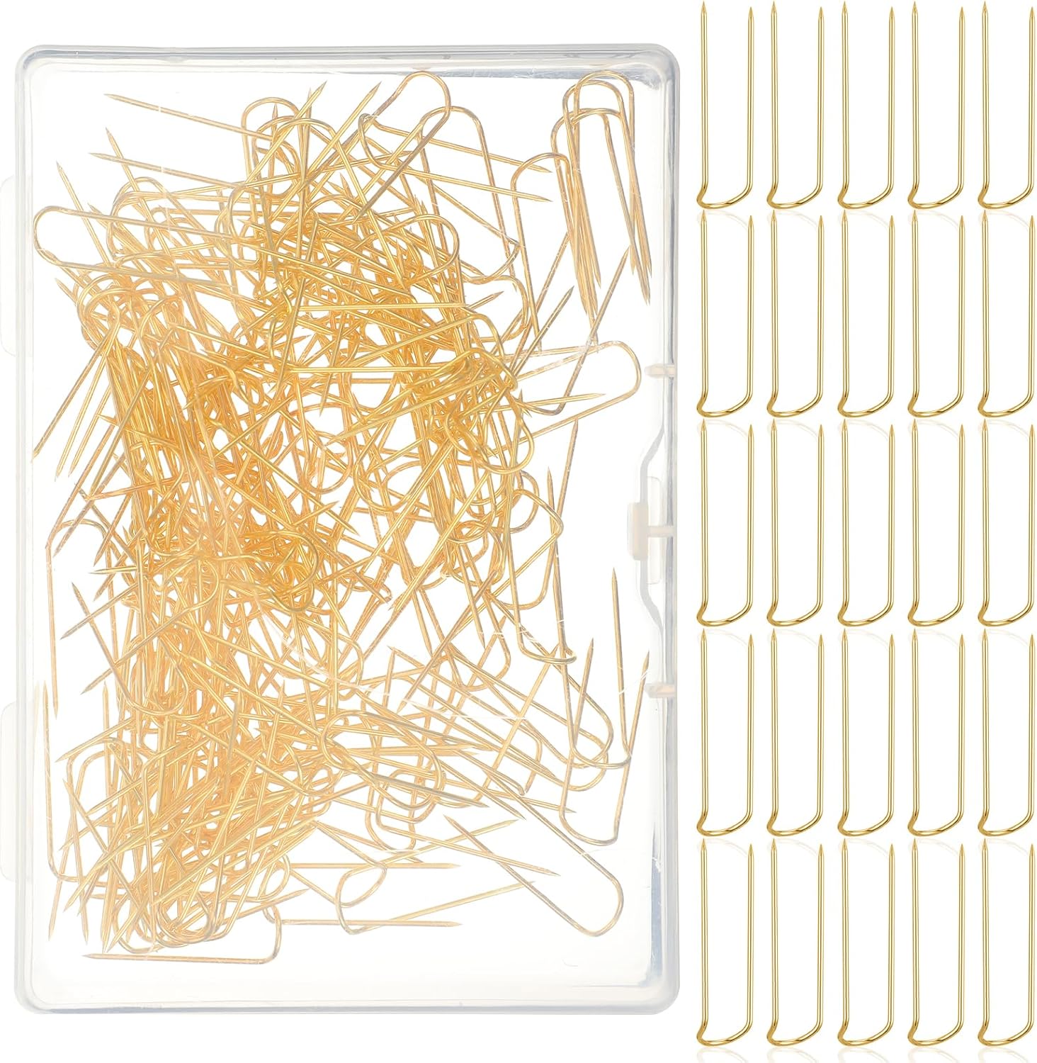 200 Pcs Fork Pins for Quilting, Double Blocking U Pins Stainless Steel Shadow Box Pin Multipurpose Straight Pin to Fabric Quilting Crafts Making Jewelry Display Home Decor