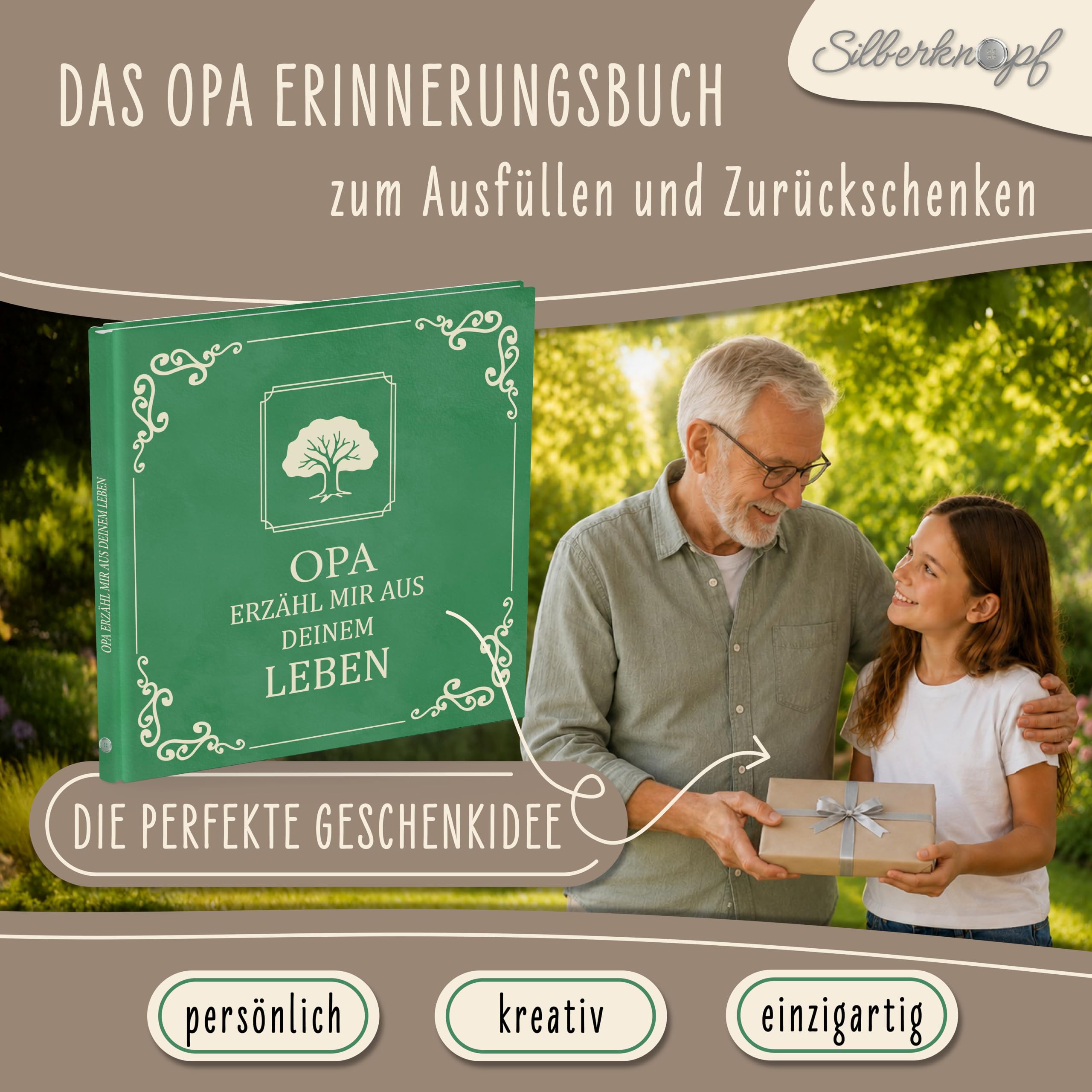 Opa erzähl mal | Erinnerungsbuch zum Ausfüllen | Das besondere Opa Geschenk zum Geburtstag und Weihnachten | Opa erzähl mir deine Geschichte - die einzigartige Geschenkidee für Opa
