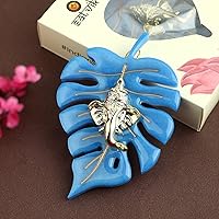 Vista 9 de SATVIK - 1 sartén de resina Patta Ganesh decorativo para colgar en la pared, pieza de exhibición Lord Ganesha en la hoja, decoración del hogar