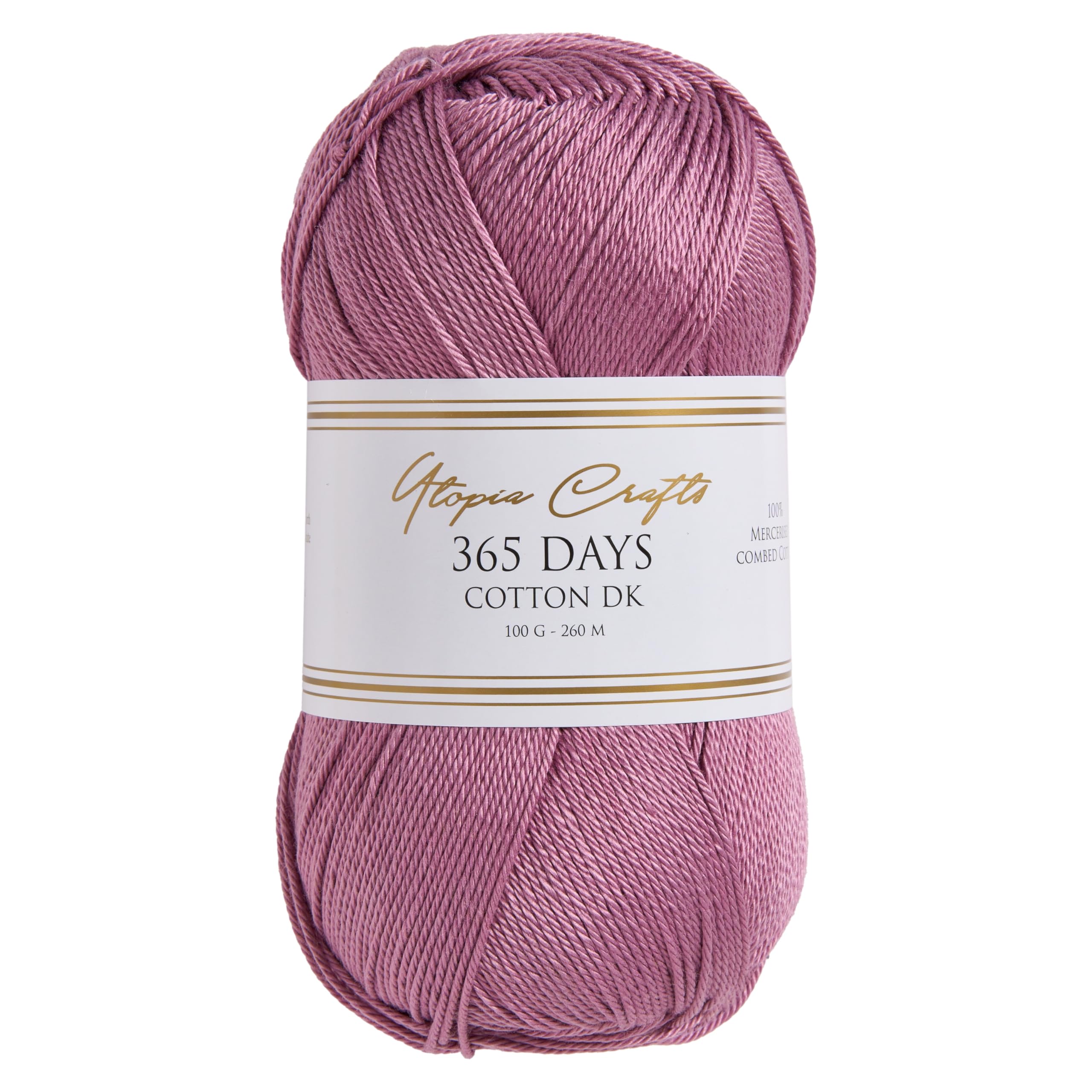 Utopia Crafts 365 Days Mercerised Combed Cotton DK Yarn for Knitting & Crochet 100g (Dusty Mauve) — image 1