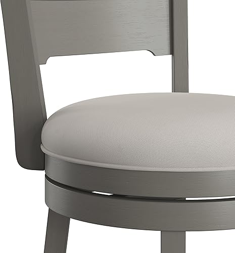 Miniatura 7 de Hillsdale Clarion Taburete giratorio de madera con altura de barra, gris envejecido Mar Blanco,Negro -,Gris,