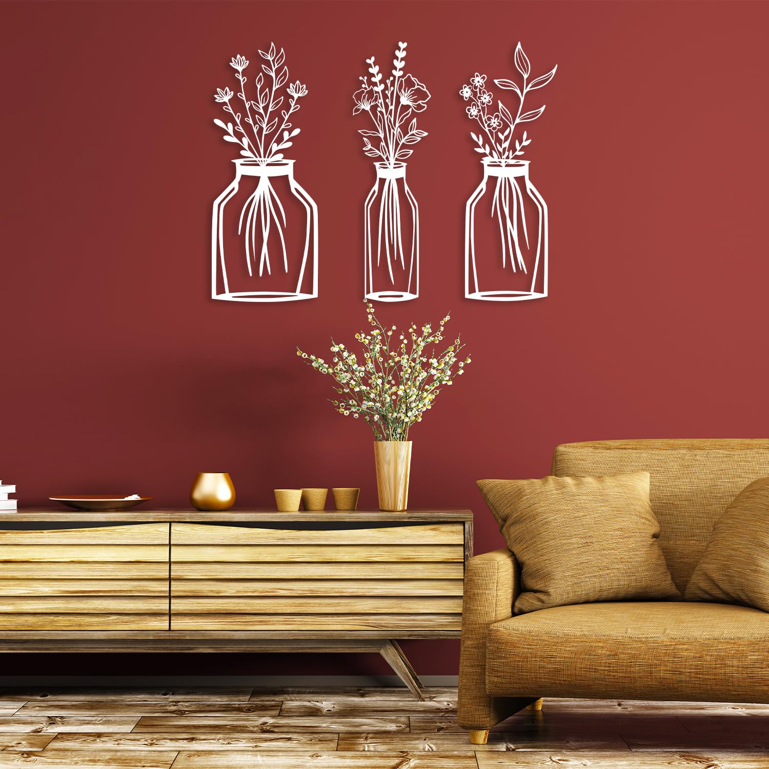 Suspension Murale Perle Bois Décoration Printemps - 3 Tulipes Suspendues En Métal - Perle Bois & Corde Sisal - Hauteur 19 Cm - Motif Moderne Lot 3 Tulipes Métal Perle Bois FRANK Suspension Murale Perle Bois Décoration Printemps - 3 Tulipes Suspendues En Métal - Perle Bois & Corde Sisal - Hauteur 19 Cm - Motif Moderne Lot 3 Tulipes Métal Perle Bois FRANK