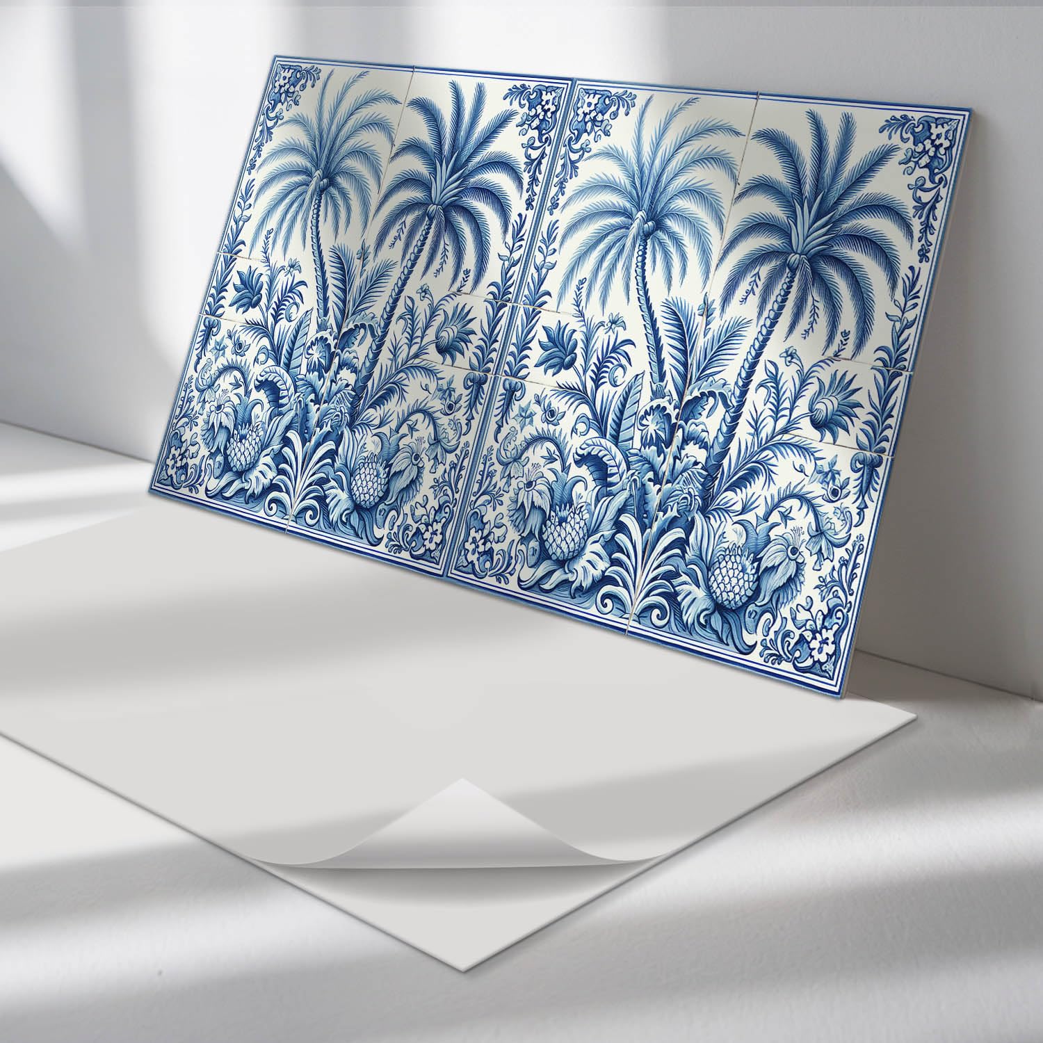 Panneau autocollant 60x30 cm vinyle premium décor plantes tropicales mural