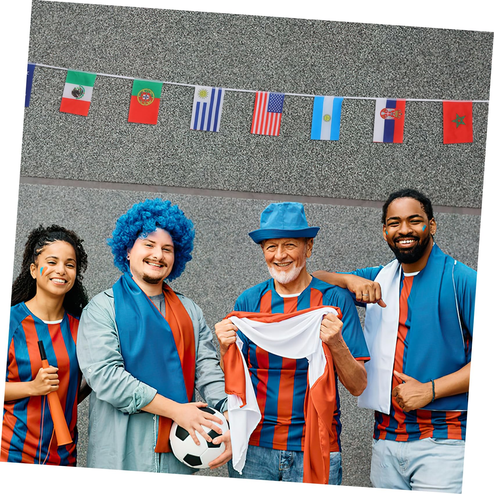 LALAFINA Festa Calcio Decor Bandiera Inter Gigante Poliestere, Decorazioni per Feste Bandiera Inter Piccola per Atmosfera Mondiale e Appassionati di Calcio