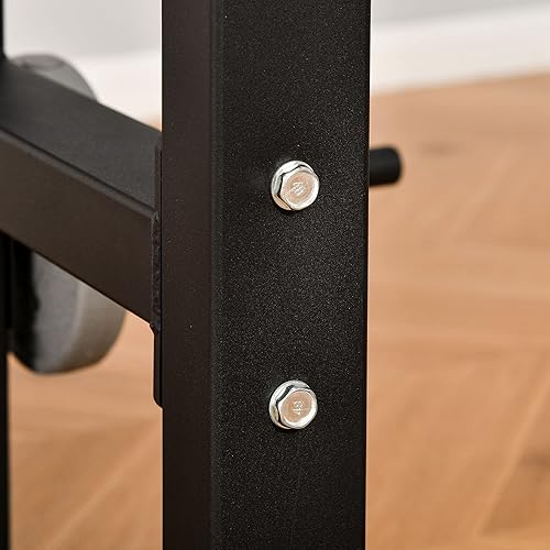 Miniatura 9 de Soozier Soporte eléctrico con barra de dominadas y estante ajustable para pesas, equipo de entrenamiento de fuerza de torre de energía de alta