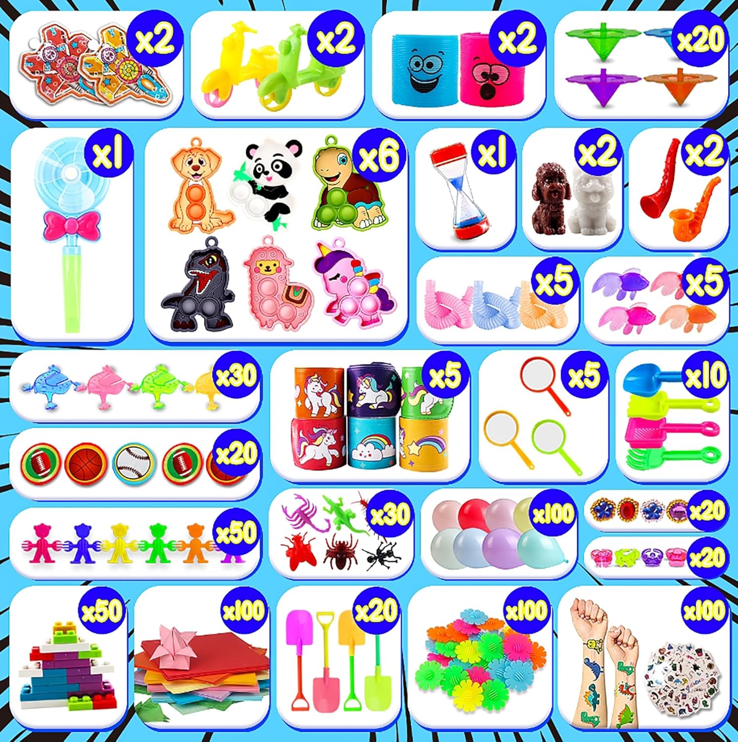 1000 PCS Party Favors for Kids, Fidget Toys Bulk, Prize Treasure Box Toys for Classroom, Birthday Gifts, Pinata Stuffers, Goodie Bags Stuffers for Kids, Carnival Prizes - Image 3