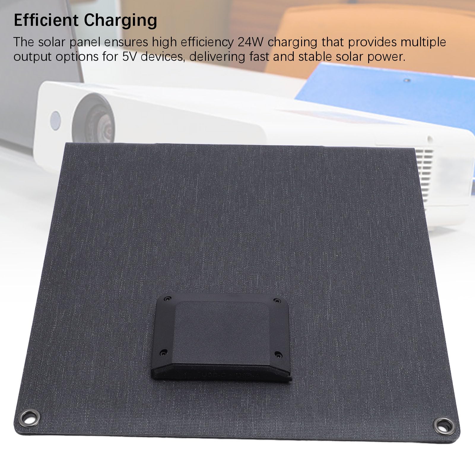 Cargador Solar Portátil de Silicio Monocristalino USB Tipo C de Carga Eficiente Solar Plegable de 5 V con Múltiples Opciones de Salida, para Acampar Al Aire Libre Senderismo