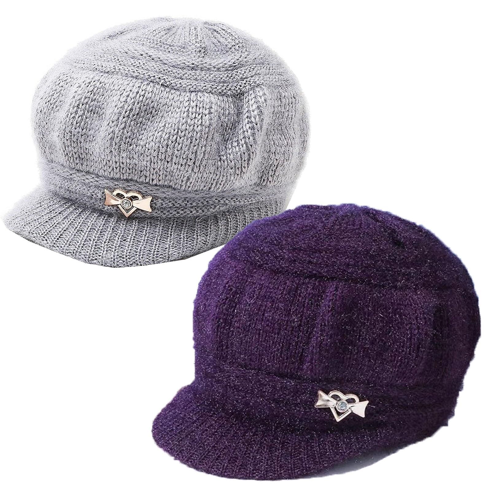 2-pak Dla Mamy W Średnim Wieku, Starsze Kobiety, Starsze Panie, Ciepła, Zimowa Czapka Z Polaru, Czapka Beanie Z Daszkiem, Dzianinowe Czapki Gazeciarza, Śnieg
