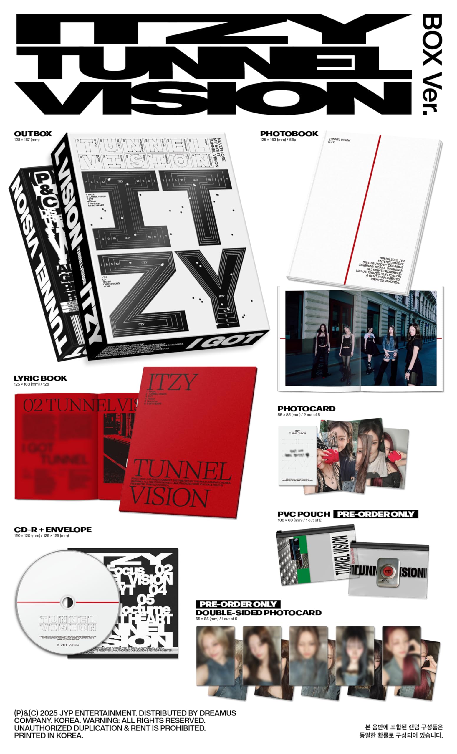 Amazon.com: IT'ZY 11th Mini Album TUNNEL VISION Photobook BOX