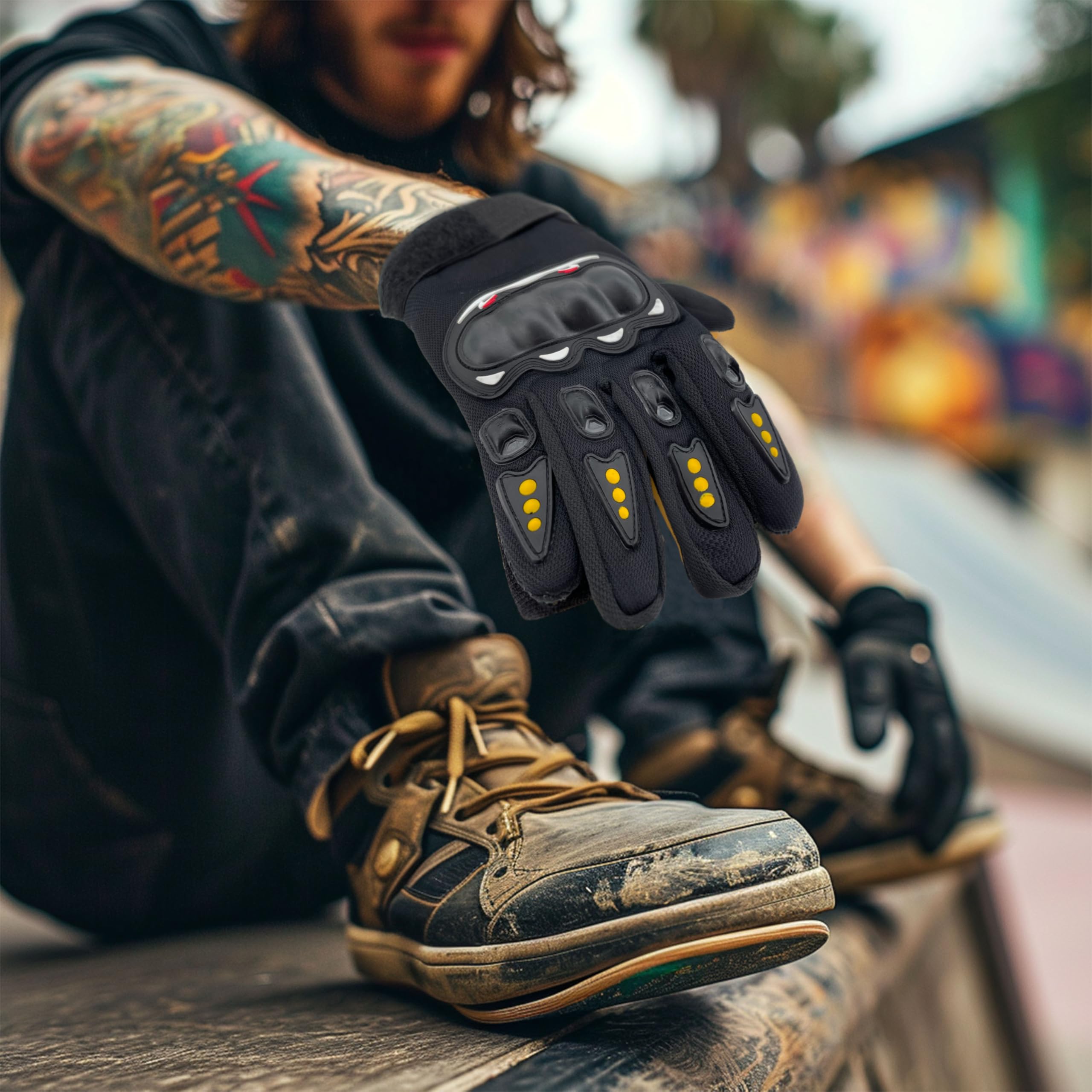 Alephnull Guanti da Diapositiva Longboard Guanti da Pattinaggioc Protezione nel Schiuma