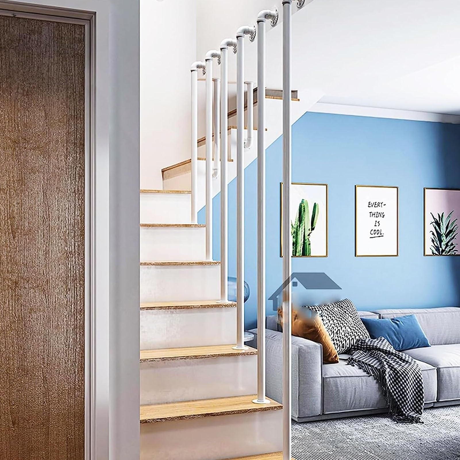 FarLargo Main Courante En Fer Forgé Pour 5-6 Marches – Extérieur Et Intérieur