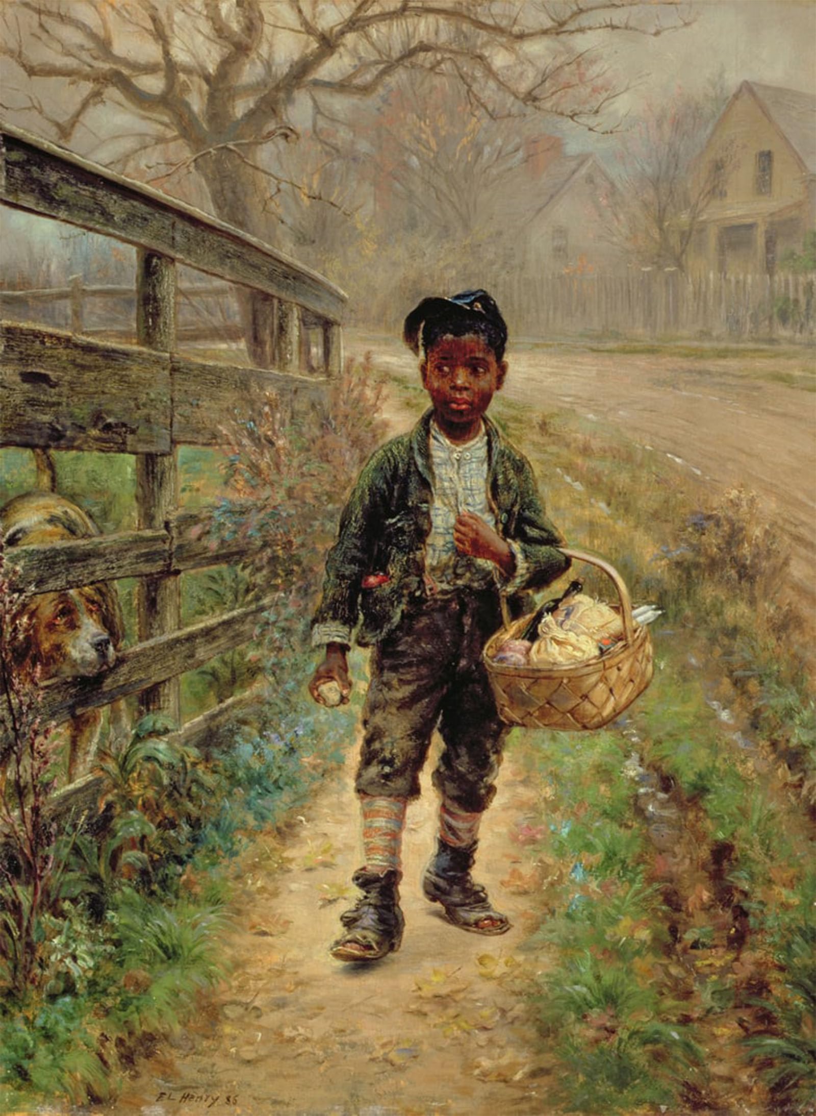 POSTERIIk Famous Modern Artwork Art Mural Protecting the Groceries by Edward Lamson Henry Oil Paintings Pictures for Home Decor 60x90cm