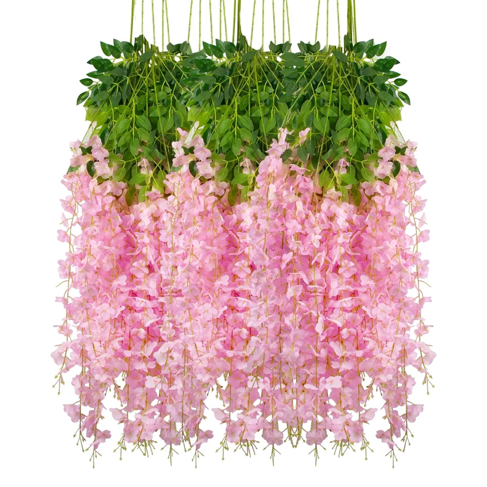 Blumengirlande 12 Stück künstliche Glyzinien-Blumen, Hängegirlande, Hochzeit, Hausgarten, Dekoration, Rebe, Rattan, gefälschte Blumenschnur, Deckenzubehör(Style C)