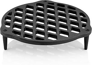 BBQ-Toro Cast Iron Stacking Grate, Insert for Dutch Oven, Diameter 26 cm, Round, for 6 QT and 9 QT Dutch Oven, Dutch Oven Raiser, Dutch Oven Stacking Rack, Cast Iron Grate, Cooking Grate, Oven Rack,