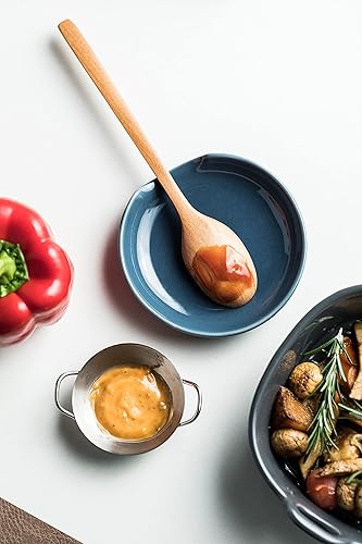 Miniatura 5 de Gomakren Soporte para cuchara para estufa, soporte para cucharón de espátula, bonitos reposamucheras de café, soporte grande de 5 pulgadas para