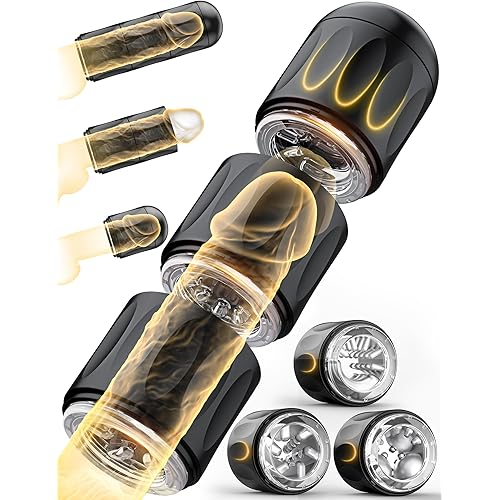 Male Masturbator Sex Toys for Men - ACUMUM Detachable 3 in 1 Blowjob Male Stroker, Manual Masturbator Pocket Pussies, 8.58" Penis Training 3D Realistic Upgraded TPE Men Sex Toy