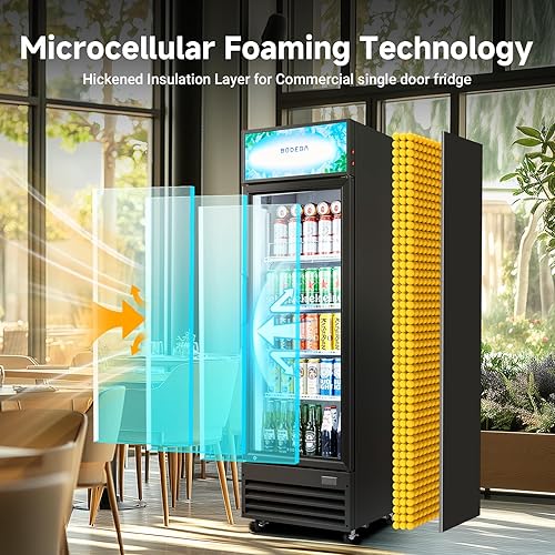 Miniatura 4 de BODEGA Refrigerador de bebidas con puerta de vidrio con control de temperatura digital de 41-64.4°F plateado