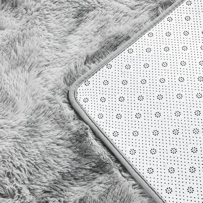 Alfombra Shaggy Deerhoo 6x9 pies Gris Claro Tie-Dye para Sala miniatura 5