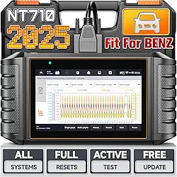 Foxwell NT710 Ferramenta de Varredura Bidirecional, Scanner de Diagnóstico Completo do Sistema, Serviços de Redefinição Múltipla,OBD2 Scanner Automotivo