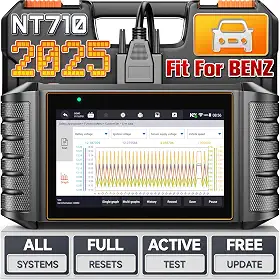Foxwell NT710 Ferramenta de Varredura Bidirecional, Scanner de Diagnóstico Completo do Sistema, Serviços de Redefinição Múltipla,OBD2 Scanner Automotivo