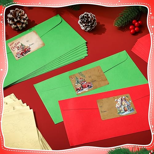 Vista 54 de Outus 500 etiquetas de Navidad, etiquetas autoadhesivas de regalo para regalos de Navidad, etiquetas de nombre de Navidad, etiquetas para papel