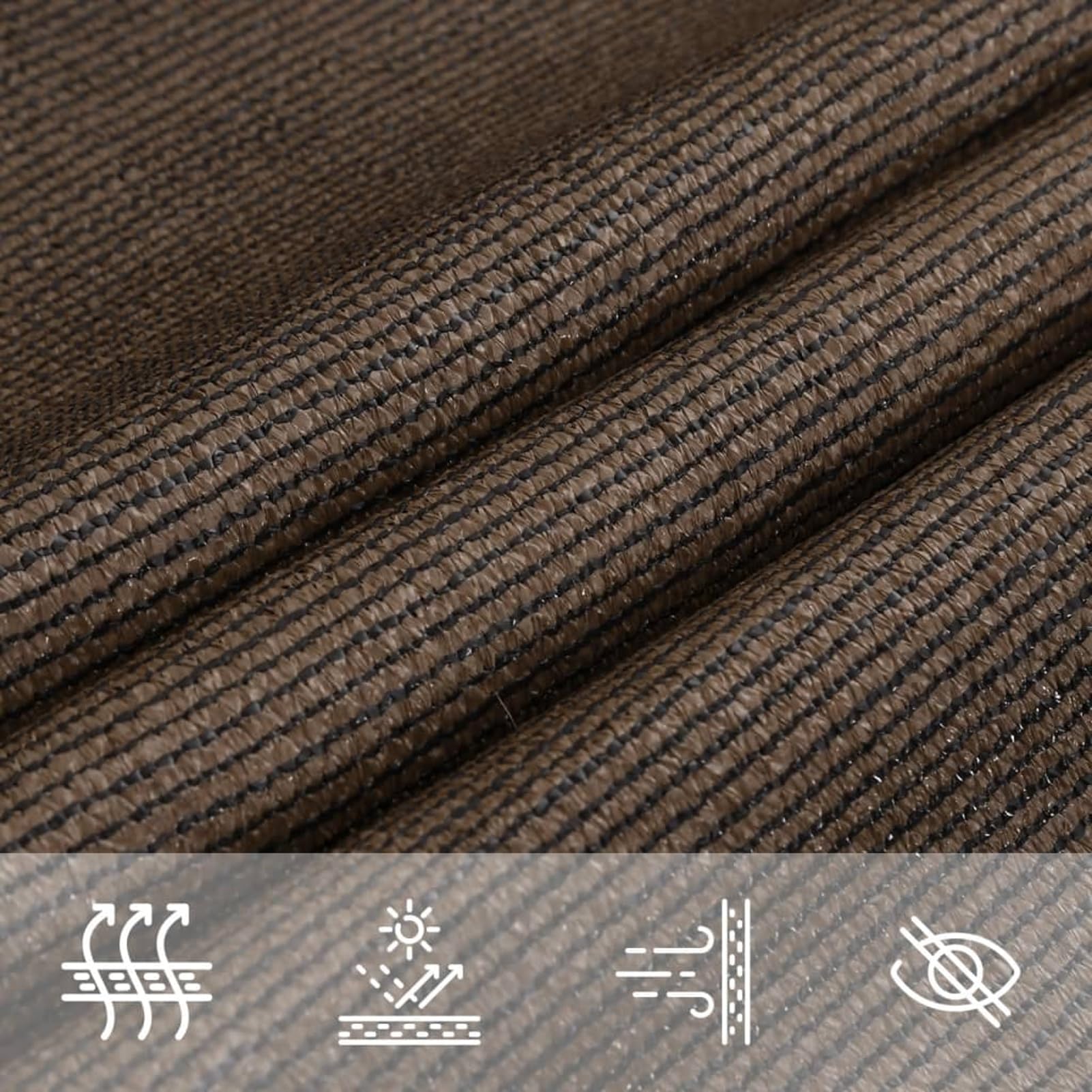 Sonnensegel 3x4 m Braun HDPE rechteckig, 90% UV-Schutz, Wind- und wasserdurchlässig, mit Edelstahlbefestigung und Seilen – für Garten, Terrasse, Balkon
