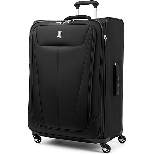 Travelpro Maxlite 5 Softside Expandable Luggage with 4 Spinner Wheels, Lightweight Suitcase, Men and Women, Black, Checked-Large 29-Inch