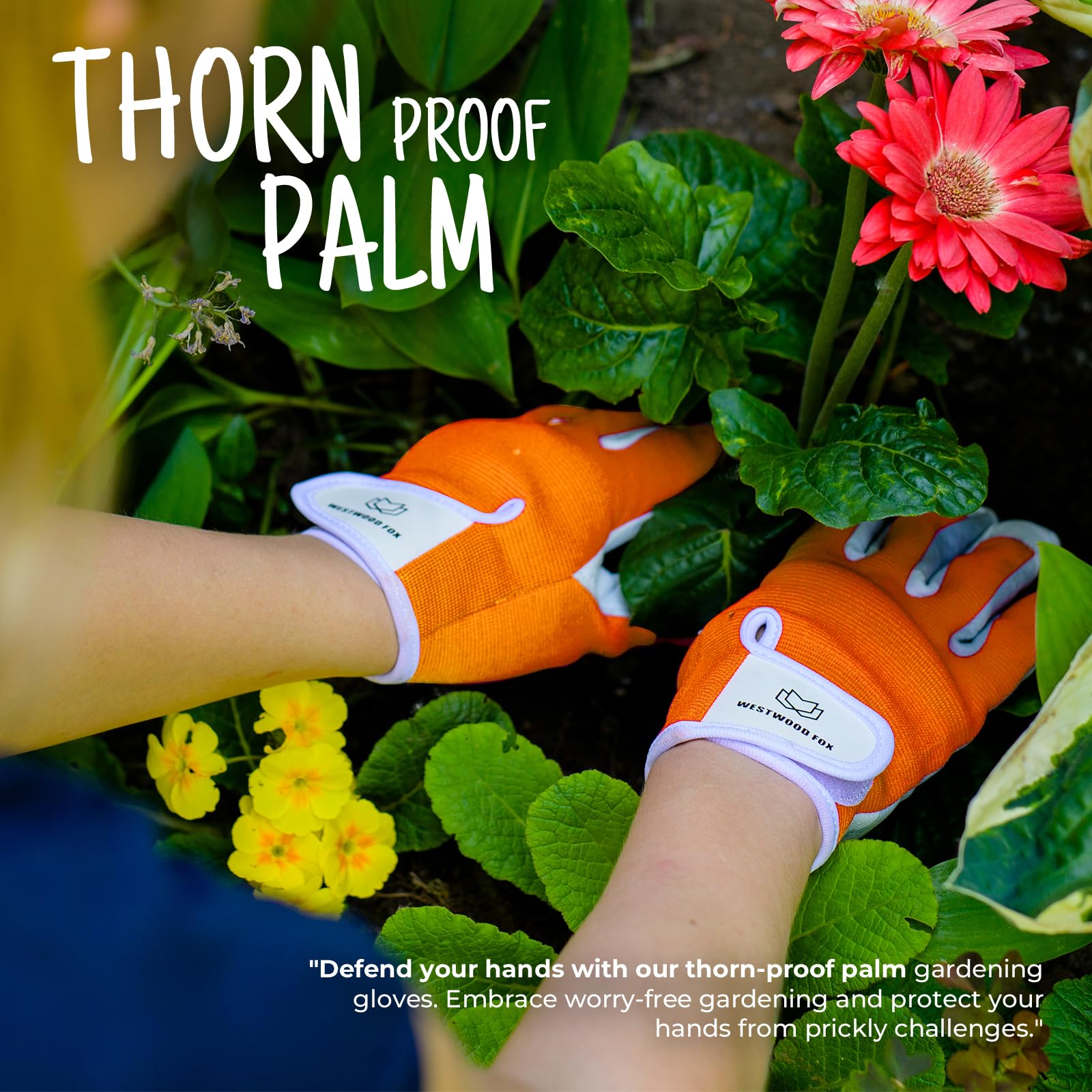 WESTWOOD FOX Ladies/Mens Leather Gardening Gloves Thorn Proof Rigger Garden work gloves, Safety Working Gloves - Image 3