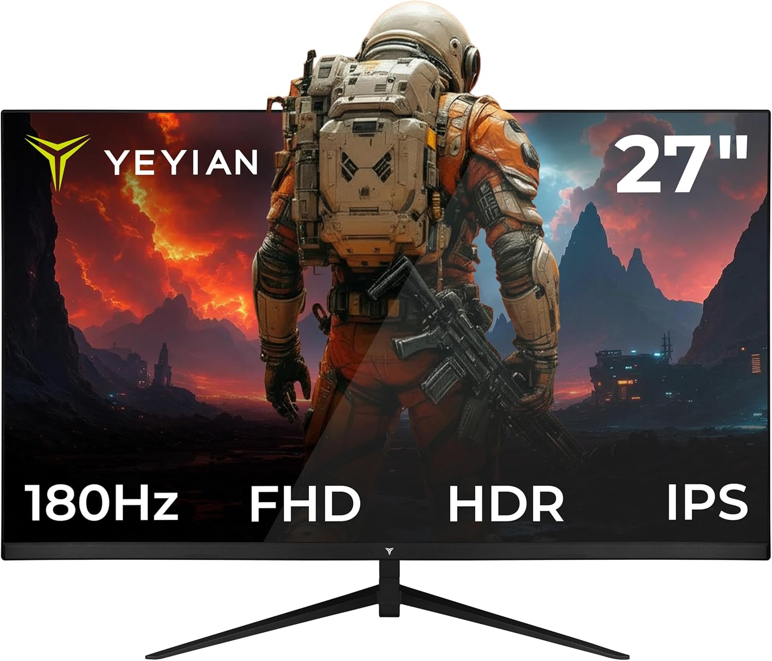YEYIAN Elysium 27″ FHD Flat Gaming Monitor | 1920×1080 | Fast IPS Panel | 178° View | 1000:1 | 180Hz | 16:9 | 16.7M Colors | 1ms OD Response | VESA | DisplayPort 1.2 HDMI 1.4 | YMF-IPF27-M1