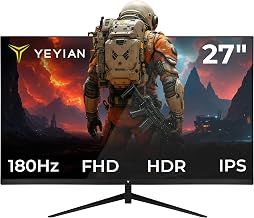 YEYIAN Elysium 27" FHD Flat Gaming Monitor | 1920x1080 | Fast IPS Panel | 178° View | 1000:1 | 180Hz | 16:9 | 16.7M Colors | 1ms OD Response | VESA | DisplayPort 1.2 HDMI 1.4 | YMF-IPF27-M1