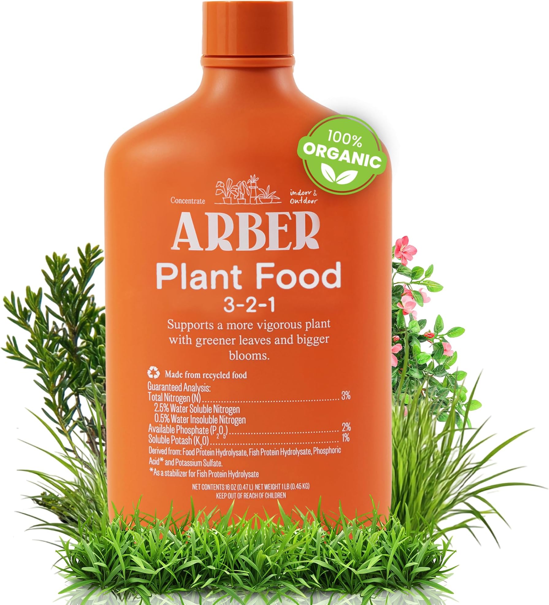 Organic Plant Food Liquid Fertilizer – Indoor & Outdoor Concentrate for Growth, Immunity & Bloom – Houseplants & Garden Fertilizer – Supports Strong Roots, Lush Foliage, High-Yield Harvests