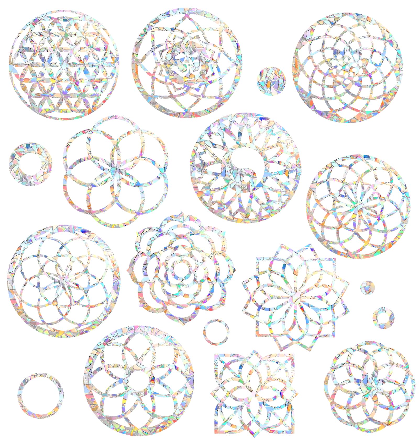 Rainbow Window Stickers, 18 Pcs Prism Window Cling for Windows