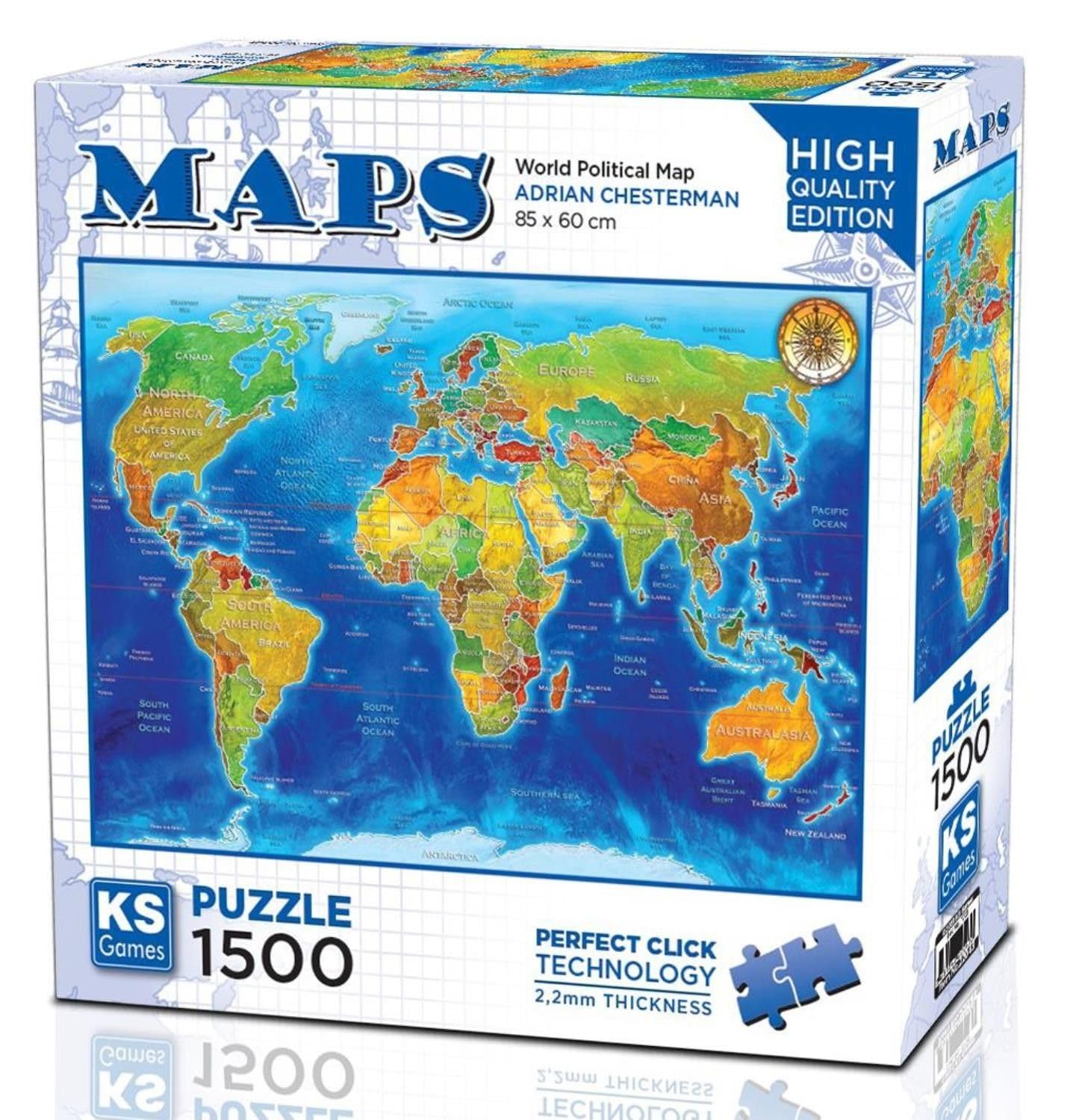 Ks Games 1500 Parça Dünya Siyasi Haritası Puzzle - Adrian