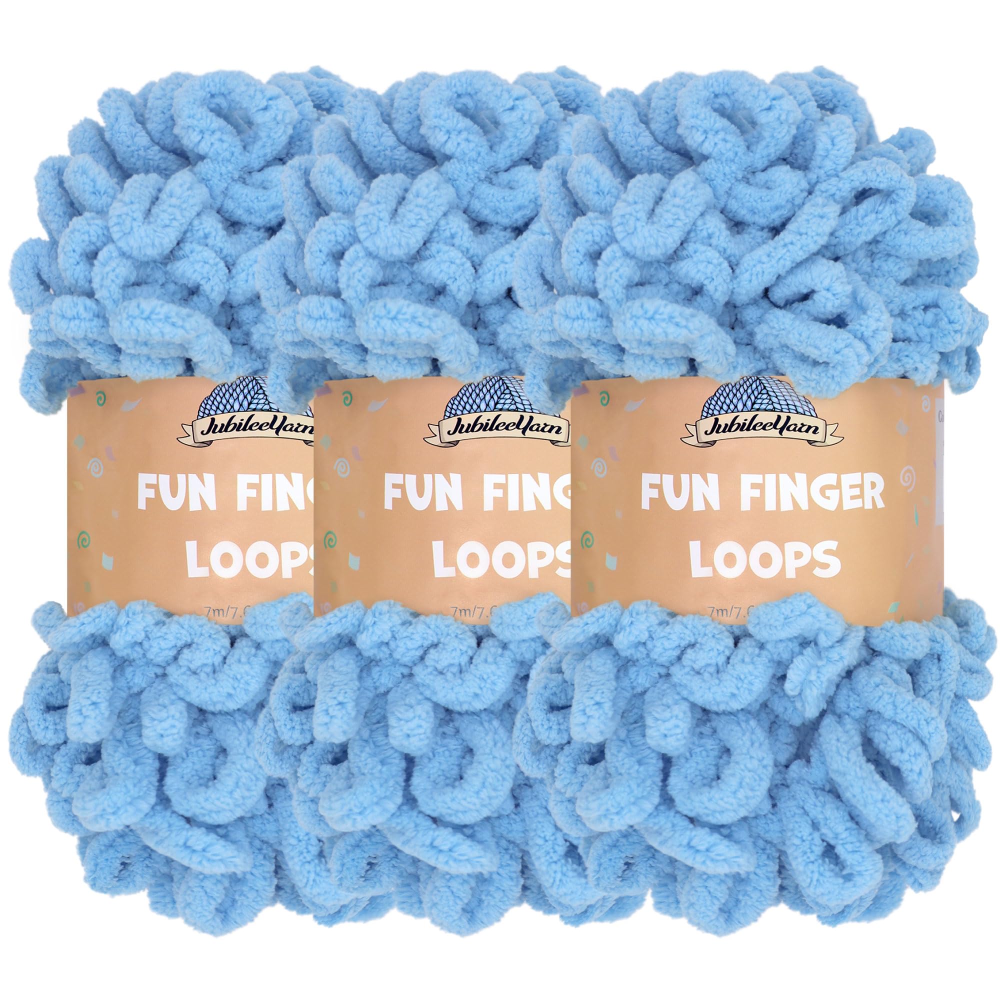 JubileeYarn Fun Finger Loops Yarn - 100gSkein Jumbo Polyester - White - 3 Skeins product thumbnail 2