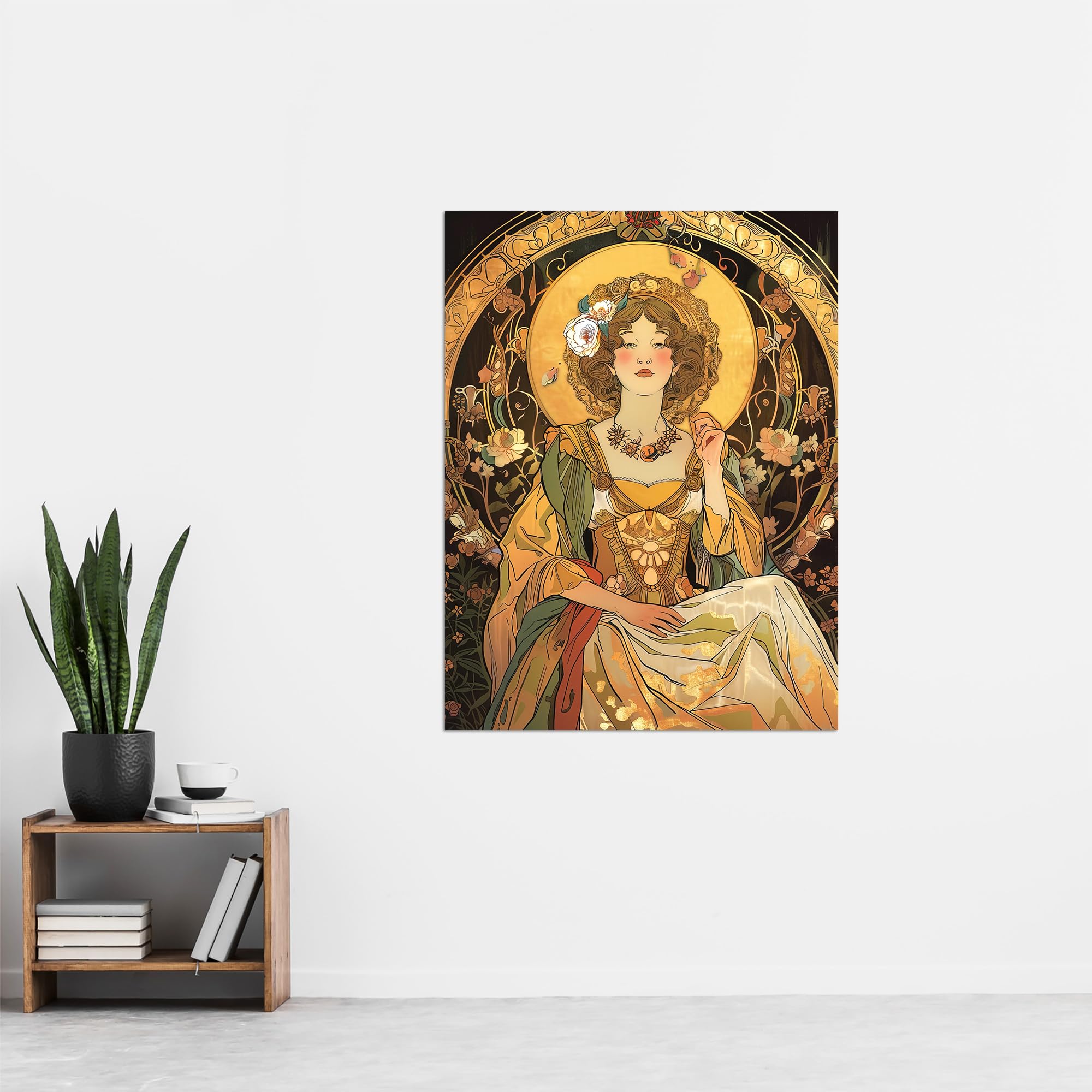 Amazon.com: Artery8 Alphonse Mucha Style Woman Floral Art Nouveau