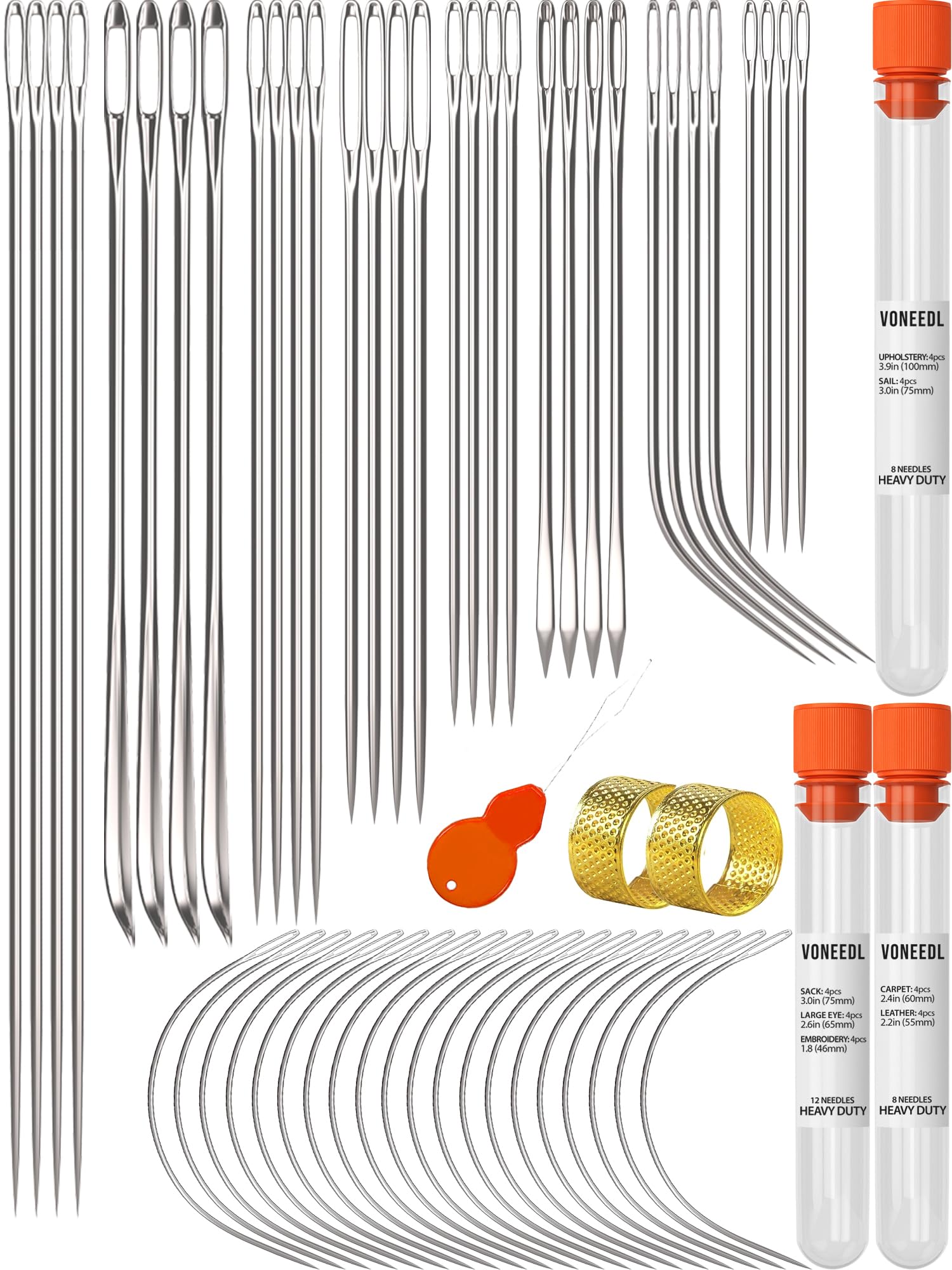 Amazon.com: VONEEDL Heavy Duty Hand Sewing Needles Set - 52
