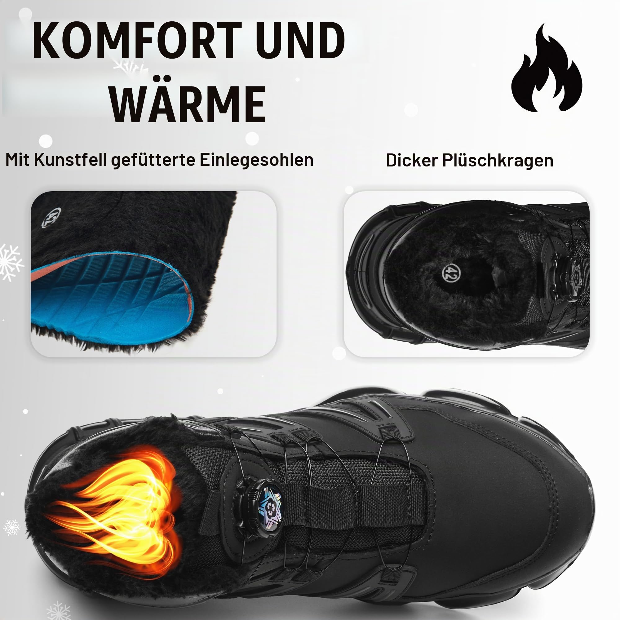 Arbeitsschuhe Winter Warm Sicherheitsstiefel Leicht Herren Damen