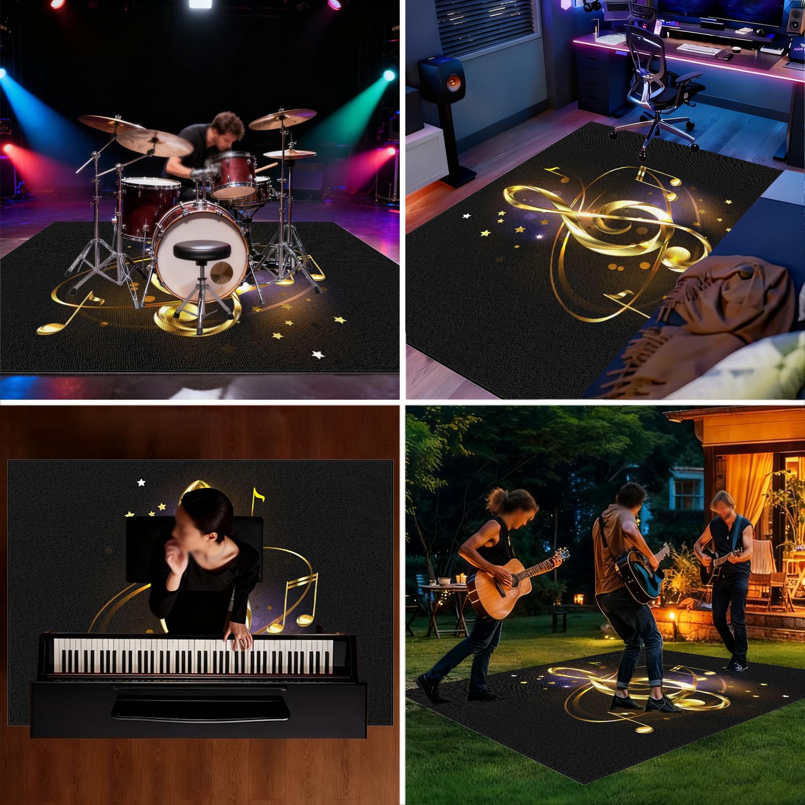 140 x 120 cm Mata perkusyjna akustyczna mata perkusyjna elektroniczna mata bębnowa dźwiękochłonna profesjonalna mata jazzowa do dużych skarbów i innych instrumentów muzycznych mata perkusyjna