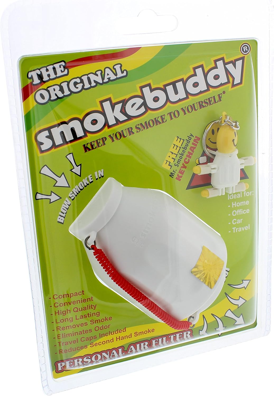 Smoke Buddy Personal Air Purifier Cleaner Filter Removes Odor - White