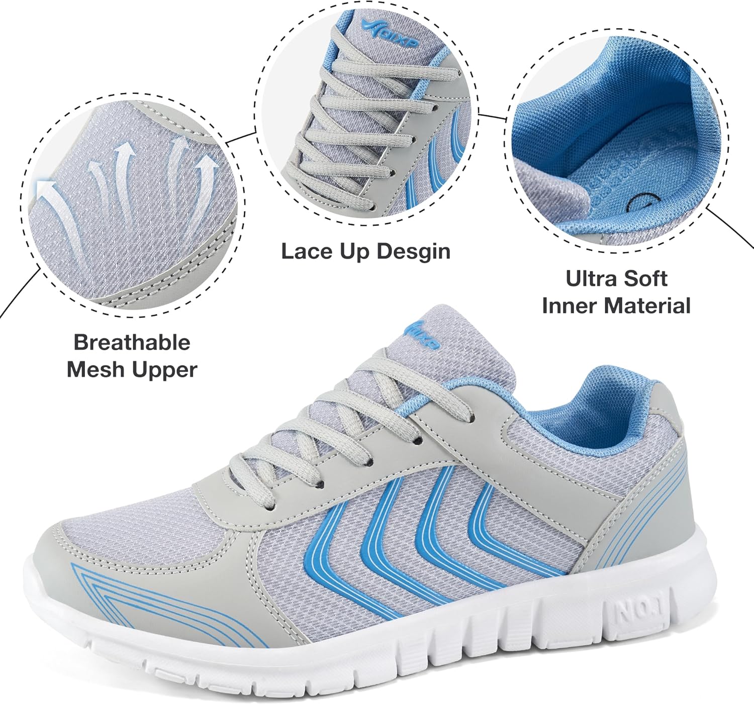 DUOYANGJIASHA Womens Sneakers Walking Shoes Comfortable Non Slip Tennis Shoes Breathable Lightweight Footwear for Casual Work - Image 4