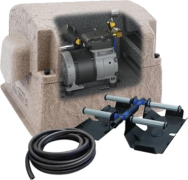 Airmax PondSeries PS10 Aeration System, Pond & Lake Aerator, Aerate Ponds & Lakes up to 1 Acre, Quiet & Energy Efficient Compressor, Maximum Water Circulation, Single Air Diffuser Kit, 230 Volt
