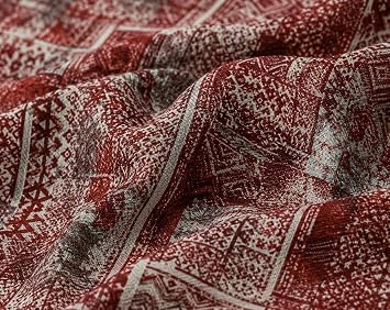 K rm z  Aztek Etnik Desenli Pamuk Viskon Kuma    Boho | 150 cm En