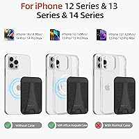 Vista 5 de HiWe Cartera Magsafe, cartera magnética Eiffel-Tower para iPhone serie 16/15/14/13/12, cartera de cuero, compatible con 6 tarjetas, delgado, bloqueo