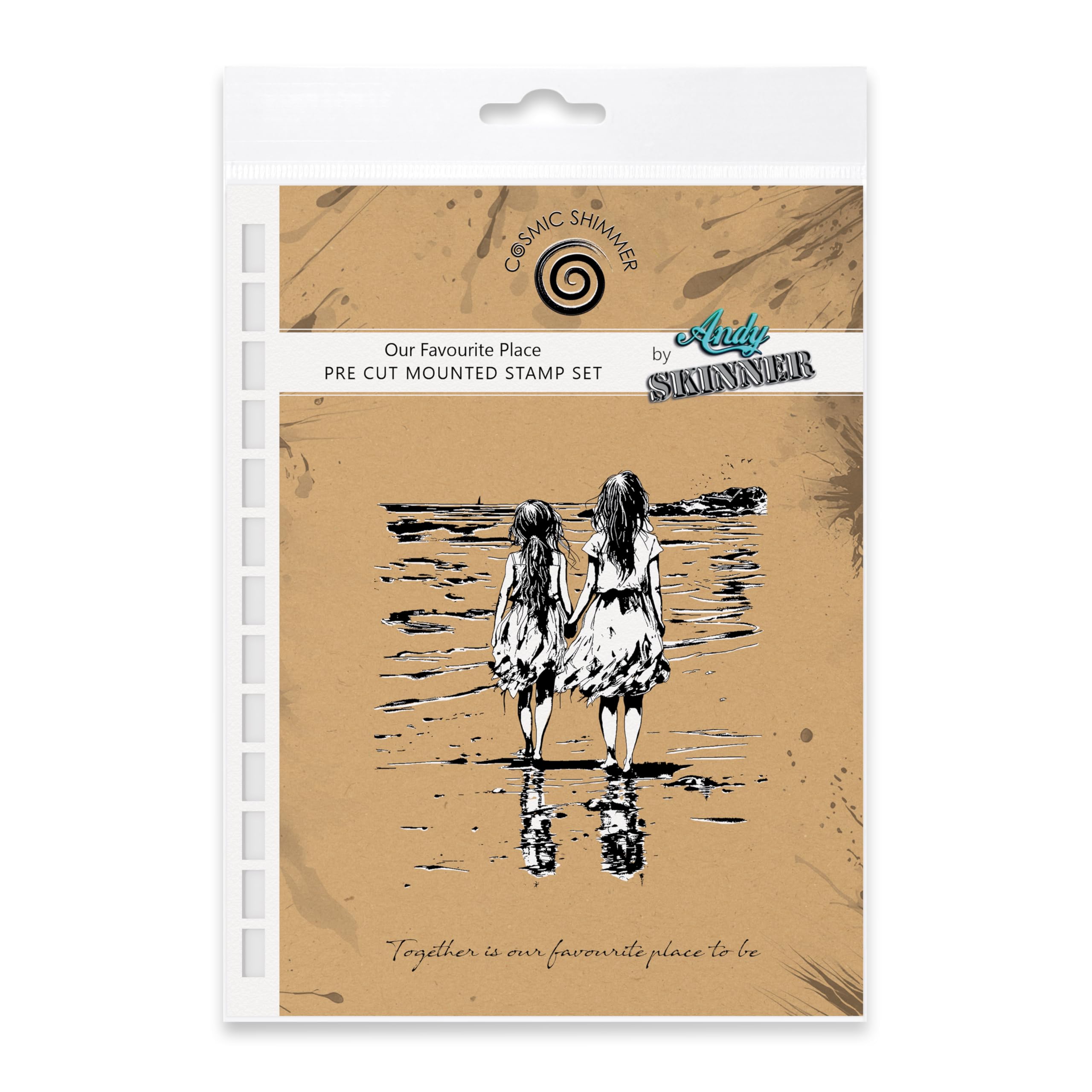 Cosmic Shimmer Our Favourite Place Pre Cut Mounted Rubber Stamp by Andy Skinner & Katy Sue. Creates Image 97 x 90mms & Quote 8 x 87mms for Stamping in Mixed Media, Art Journaling, Card Making