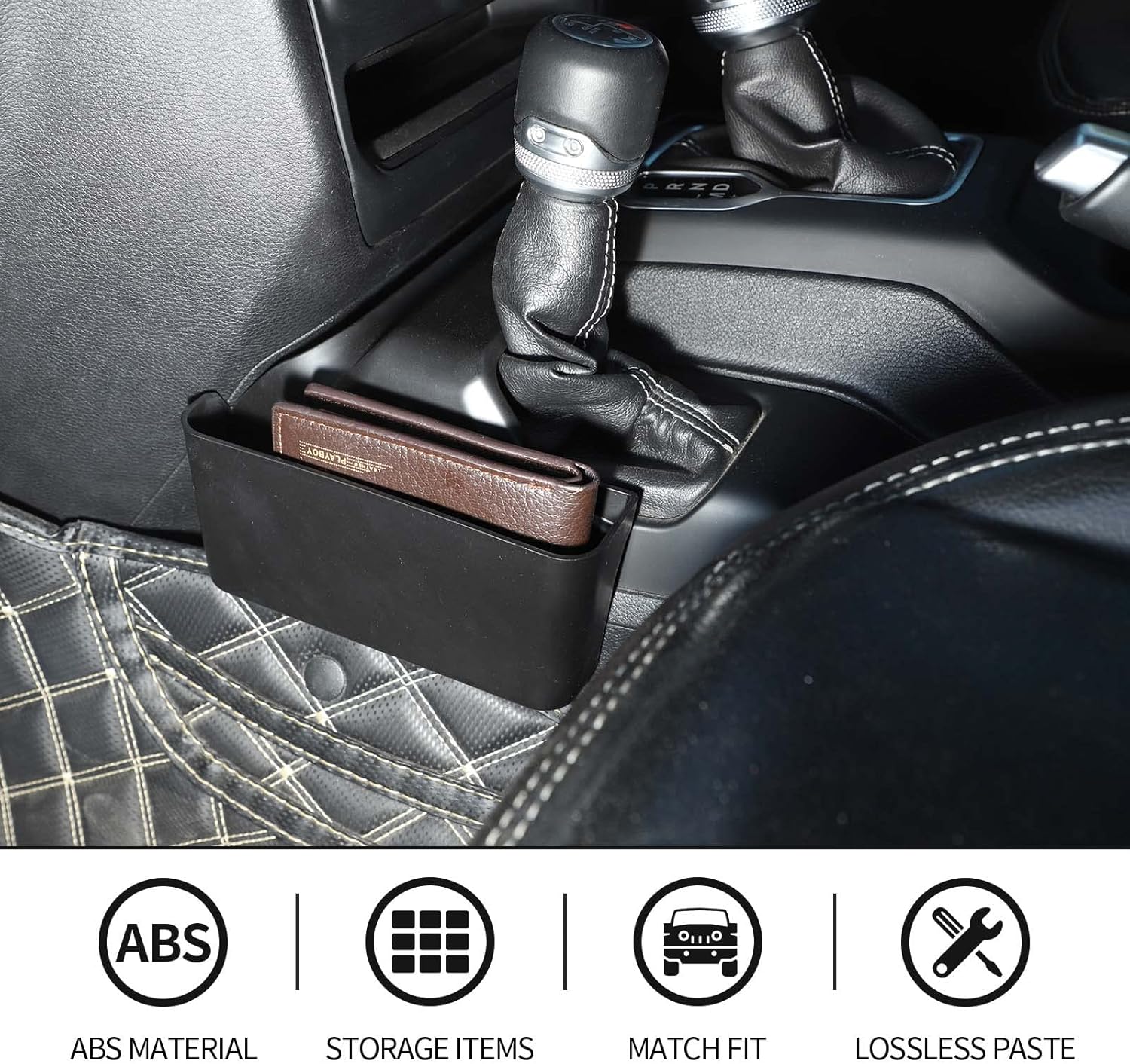 CheroCar Center Console Organizer Gear Shift Side Tray Organizer Hanging Armrest Storage Box,Co-Pilot Organizer Compatible with 2018-2022 Jeep Wrangler JL JLU, Gladiator JT Accessories