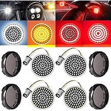 Wisamic 1157 LED Motorcycle Turn Signals Lights Front Rear 81 LED Super Bright 1156 Turn Signal Bulbs Lens Kit Fit for Harley Davidson Street Glide Road Glide Sportster Iron 883 Dyna Softail 1986-2024